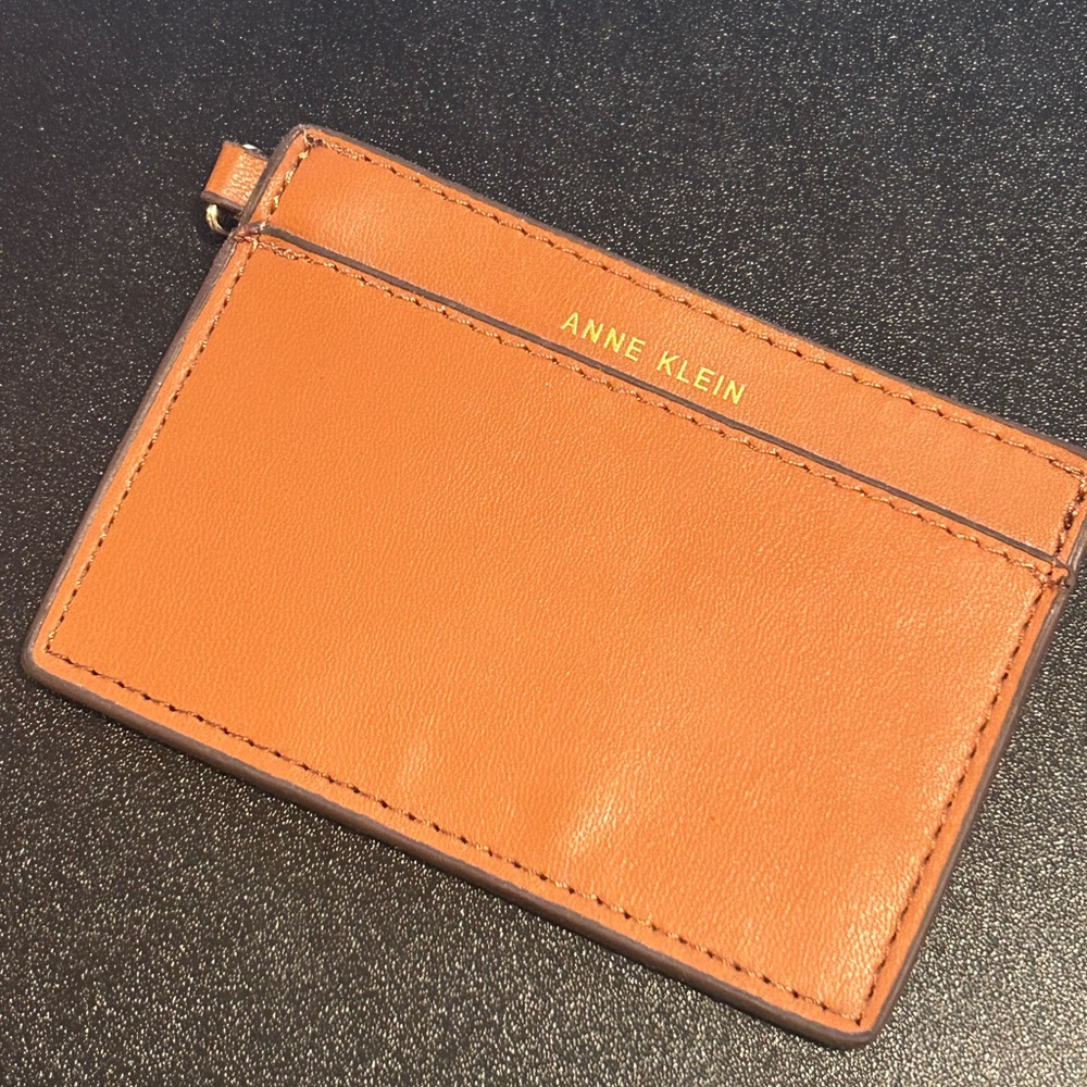Anne Klein Tan Leather Card Holder